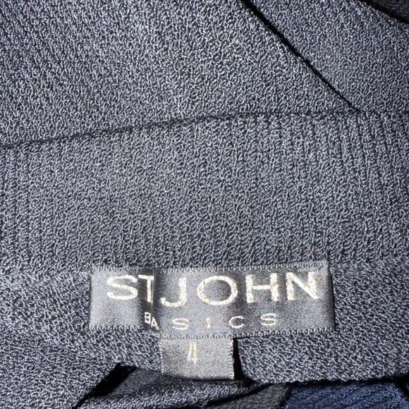 St. John Basic Santana Knit Pants Black Wide Leg Womens sz 4 Made USA - Picture 7 of 7